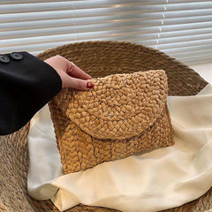 Straw Woven Beach Bag Boho Style Clutch Purse Summer Vacation Handbags For Women