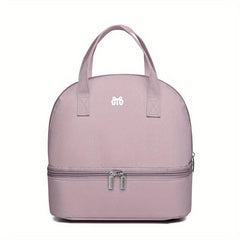 Insulated Lunch Box Bag Double Deck Bento Cooler Bag Water Resistant Handbag