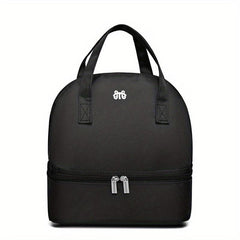 Insulated Lunch Box Bag Double Deck Bento Cooler Bag Water Resistant Handbag