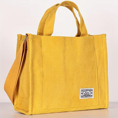 Corduroy Tote Bag Preppy Style Student Shoulder Bag Work & Travel