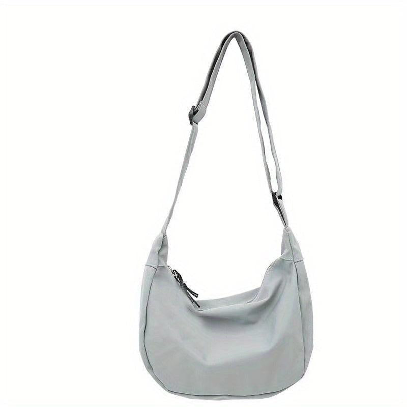 Women's Minimalist Canvas Shoulder Bag with Pendant Decor