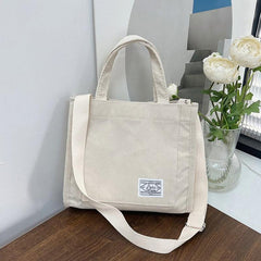 Corduroy Tote Bag Large Capacity Crossbody Handbag