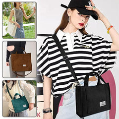 Corduroy Tote Bag Large Capacity Crossbody Handbag