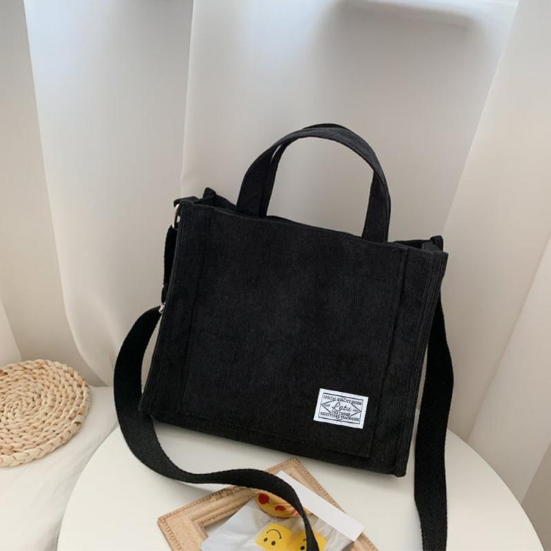 Corduroy Tote Bag Large Capacity Crossbody Handbag
