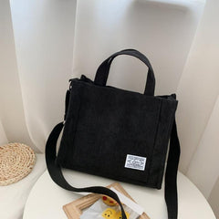 Corduroy Tote Bag Large Capacity Crossbody Handbag
