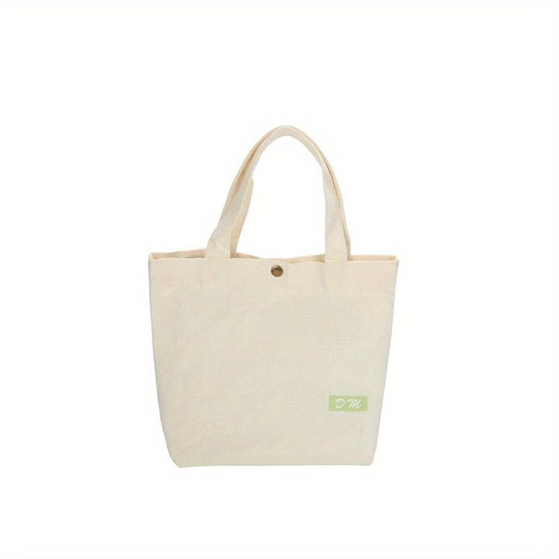 Minimalist Canvas Handbag Solid Satchel Bag Versatile Storage
