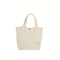 Minimalist Canvas Handbag Solid Satchel Bag Versatile Storage