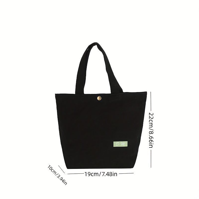 Minimalist Canvas Handbag Solid Satchel Bag Versatile Storage
