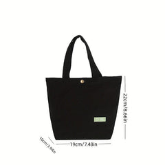 Minimalist Canvas Handbag Solid Satchel Bag Versatile Storage