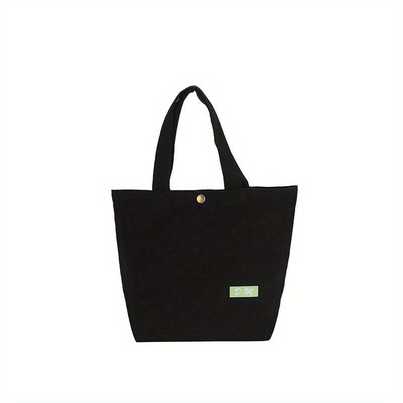 Minimalist Canvas Handbag Solid Satchel Bag Versatile Storage