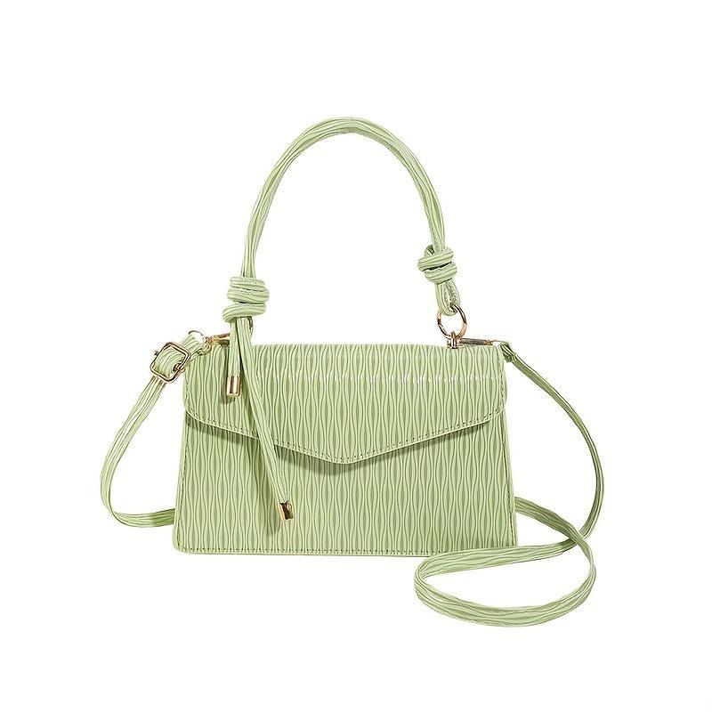 Striped Print Handbag Vegan Leather Crossbody Bag Women's Street Purse