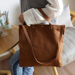 Vintage Solid Shoulder Bag All Match Preppy School Book Bag Women's Handbag