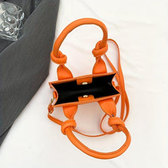 Mini Square Handbag With Knotted Handle Crossbody Bag