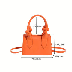 Mini Square Handbag With Knotted Handle Crossbody Bag