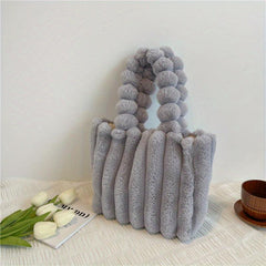 Plush Tote Chain Crossbody Bag Fluffy Satchel Purse