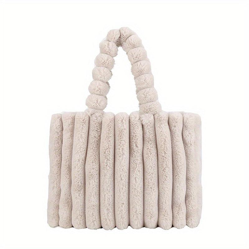 Plush Tote Chain Crossbody Bag Fluffy Satchel Purse