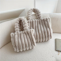 Plush Tote Chain Crossbody Bag Fluffy Satchel Purse
