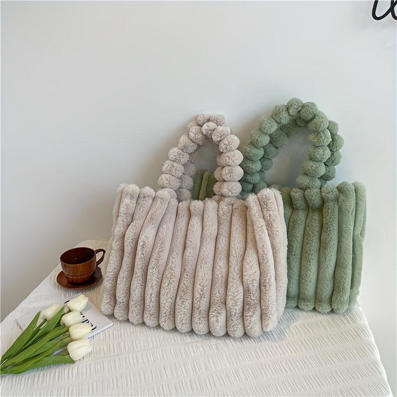 Plush Tote Chain Crossbody Bag Fluffy Satchel Purse