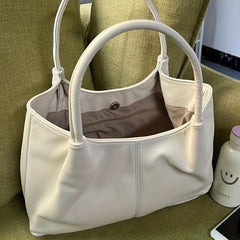 Large Capacity Tote Bag PU Leather Textured Shoulder Bag