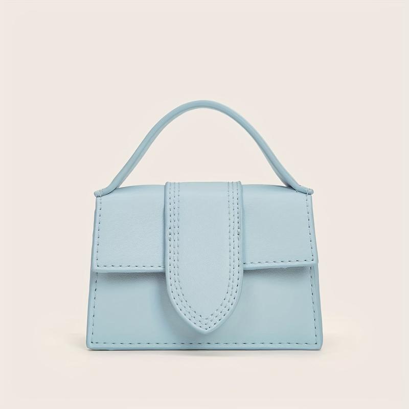 Solid Mini Crossbody Bag Square Purses
