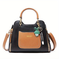 Women's Leather Crossbody Top Handle Satchel Purse