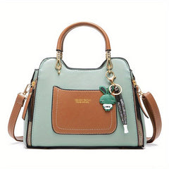 Women's Leather Crossbody Top Handle Satchel Purse