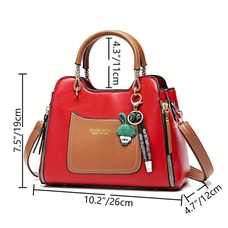 Women's Leather Crossbody Top Handle Satchel Purse