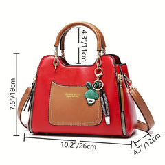 Women's Leather Crossbody Top Handle Satchel Purse