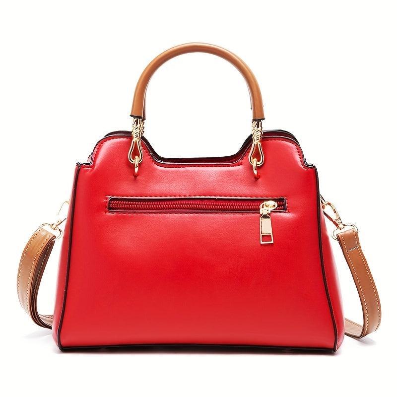 Women's Leather Crossbody Top Handle Satchel Purse