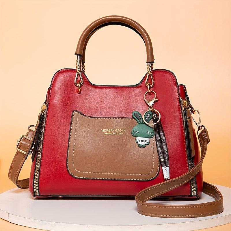 Women's Leather Crossbody Top Handle Satchel Purse