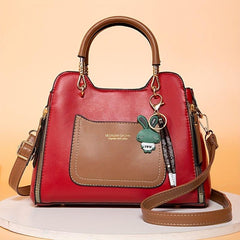 Women's Leather Crossbody Top Handle Satchel Purse