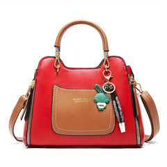 Women's Leather Crossbody Top Handle Satchel Purse
