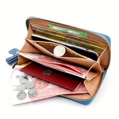 Heart Decor Long Wallet Women's Zipper Coin Purse Handbag