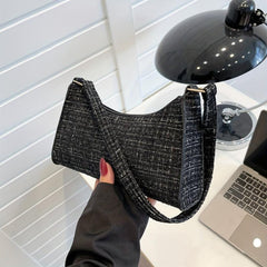 Plaid Pattern Shoulder Bag Stylish Baguette Bag Underarm Bag