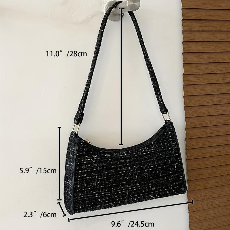 Plaid Pattern Shoulder Bag Stylish Baguette Bag Underarm Bag