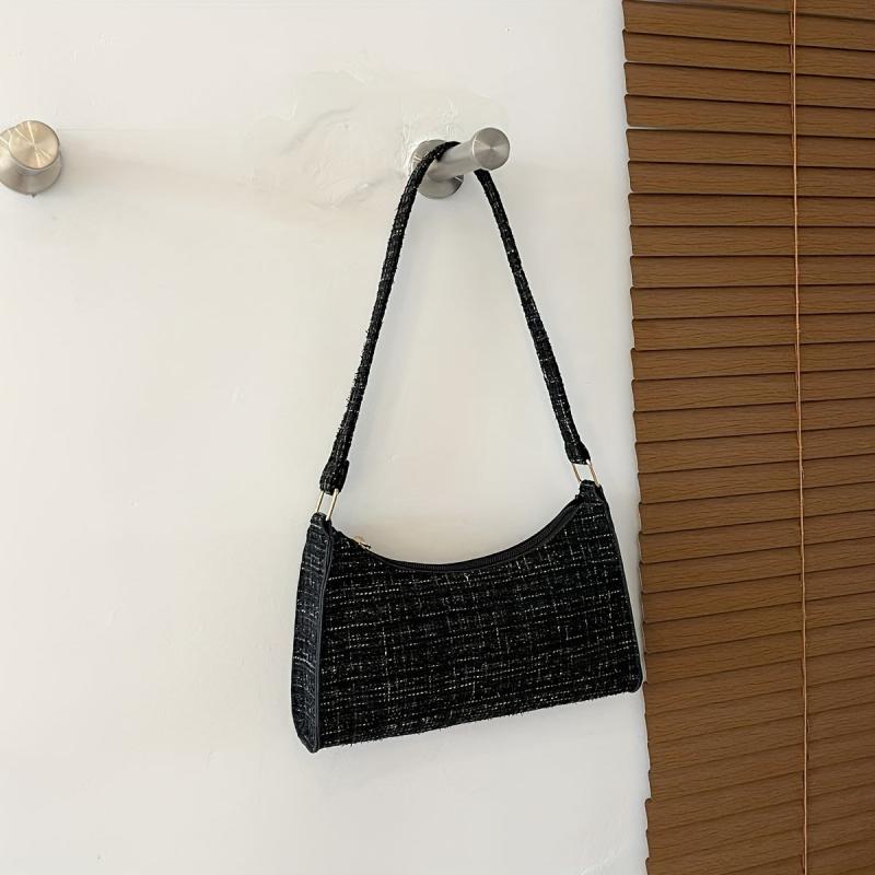 Plaid Pattern Shoulder Bag Stylish Baguette Bag Underarm Bag