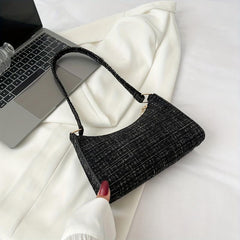Plaid Pattern Shoulder Bag Stylish Baguette Bag Underarm Bag