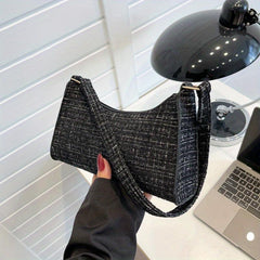 Plaid Pattern Shoulder Bag Stylish Baguette Bag Underarm Bag