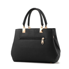 Faux Leather Shoulder Bag With Flower Pendant Women's Crossbody Bag