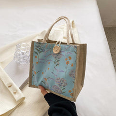 Flower Pattern Satchel Bag Multifunctional Handbag