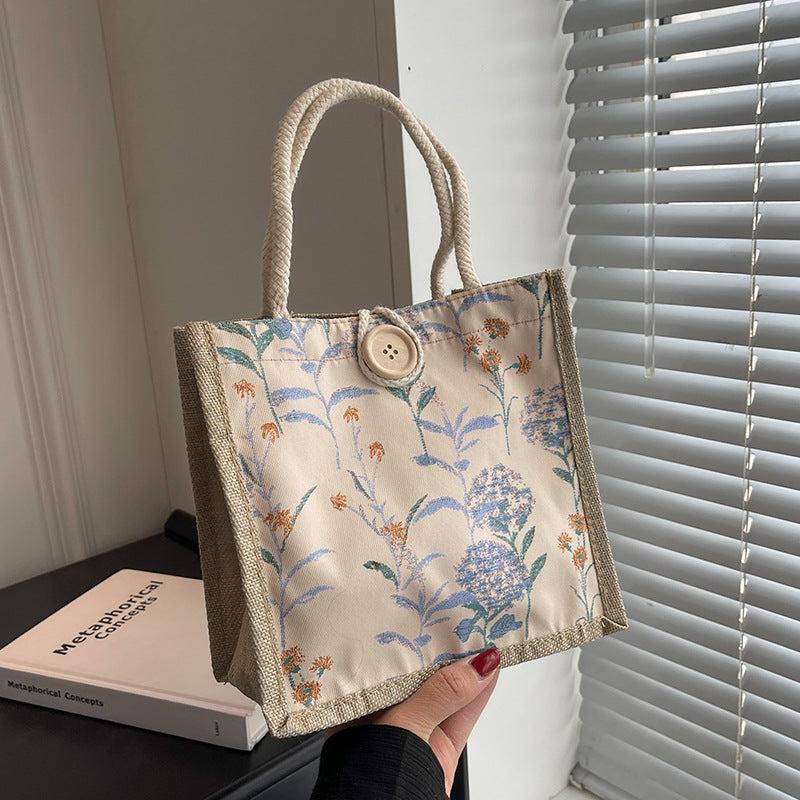 Flower Pattern Satchel Bag Multifunctional Handbag