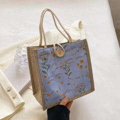 Flower Pattern Satchel Bag Multifunctional Handbag