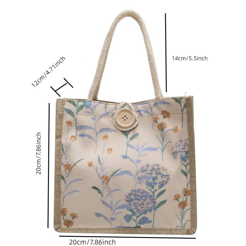 Flower Pattern Satchel Bag Multifunctional Handbag