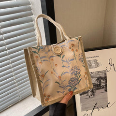 Flower Pattern Satchel Bag Multifunctional Handbag