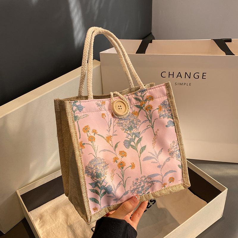 Flower Pattern Satchel Bag Multifunctional Handbag