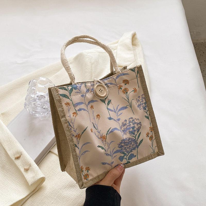 Flower Pattern Satchel Bag Multifunctional Handbag