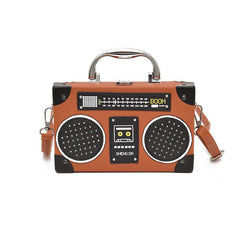Shoulder Bag Radio Recorder PU Crossbody Bag Retro Evening Clutch Purse