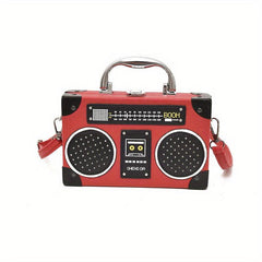 Shoulder Bag Radio Recorder PU Crossbody Bag Retro Evening Clutch Purse
