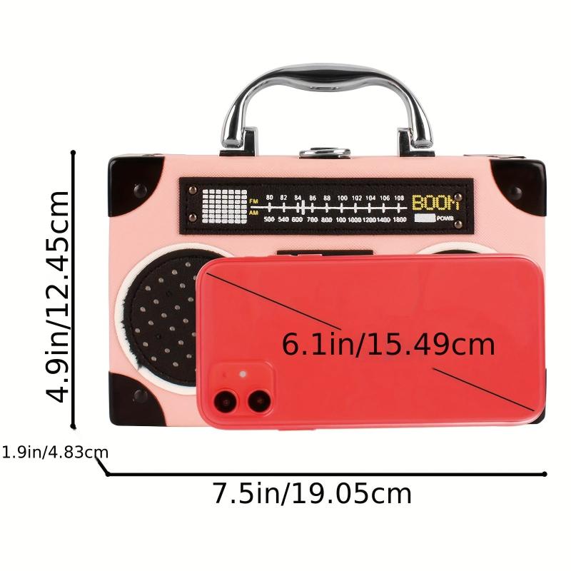 Shoulder Bag Radio Recorder PU Crossbody Bag Retro Evening Clutch Purse