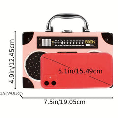 Shoulder Bag Radio Recorder PU Crossbody Bag Retro Evening Clutch Purse